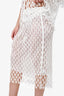 Dries Van Noten White Mesh Midi Skirt with Slip Size 38