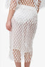 Dries Van Noten White Mesh Midi Skirt with Slip Size 38