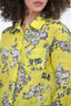 Weekend Max Mara Neon Yellow Floral Button Down Size 12