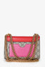 Gucci Red Leather/GG Canvas Padlock Shoulder Bag