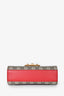 Gucci Red Leather/GG Canvas Padlock Shoulder Bag