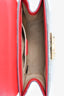 Gucci Red Leather/GG Canvas Padlock Shoulder Bag