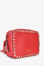 Valentino Red Leather Rockstud Camera Bag