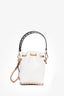 Fendi White/Tan Leather Mini Mon Tresor Bucket Bag