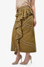 Ulla Johnson Khaki Floral Embroidered Peplum Midi Skirt Size 8