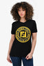 Fendi Black Cotton Yellow Logo Graphic T-Shirt Size S