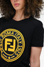 Fendi Black Cotton Yellow Logo Graphic T-Shirt Size S