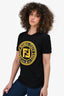 Fendi Black Cotton Yellow Logo Graphic T-Shirt Size S