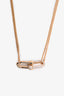 Tiffany & Co. 18K Rose Gold Large Double Link Pendant Necklace With Pavé Diamonds