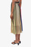 Kenzo Multicolour Stripe Pleated/Perforated Maxi Skirt Size XS