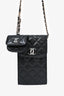 Pre-Loved Chanel™ 2020 Black Quilted Caviar CC Phone Duo Pouch Crossbody