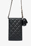Pre-Loved Chanel™ 2020 Black Quilted Caviar CC Phone Duo Pouch Crossbody