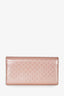 Gucci Pink Patent Leather Monogram Bow Detail Long Wallet