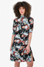 Marni Multicoloured Silk Graffiti Printed Midi Sleeve Dress Est. Size S