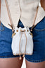 Fendi White/Tan Leather Mini Mon Tresor Bucket Bag