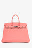 Hermès 2013 Peach Crevette Clemence Leather Birkin 35