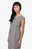 Weekend Max Mara Navy Blue/Beige Striped Sleeveless Dress Est. Size S