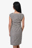 Weekend Max Mara Navy Blue/Beige Striped Sleeveless Dress Est. Size S