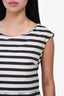 Weekend Max Mara Navy Blue/Beige Striped Sleeveless Dress Est. Size S