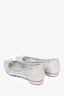 Rene Caovilla Silver Crystal Embellished 'Cinderella' Pointed Toe Flats Size 38