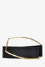 Isabel Marant Black Leather 'Chaz' Belt With Large Gold Buckle Size M