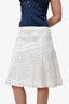 Prada White Eyelet Midi Skirt Size 42