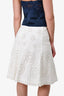 Prada White Eyelet Midi Skirt Size 42