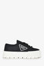 Prada Black Nylon 'Double Wheel' Platform Sneakers Size 38