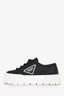 Prada Black Nylon 'Double Wheel' Platform Sneakers Size 38