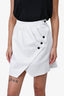 Sandro White Rouched Button Skirt Size 1