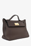 Hermès 2021 Brown 'Ebene' Togo Leather/Matte Alligator Touch 24/24 29 Top Handle with Strap