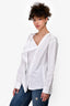 Victoria Beckham White Draped Button Down Top Size 8