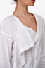 Victoria Beckham White Draped Button Down Top Size 8