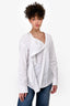 Victoria Beckham White Draped Button Down Top Size 8