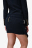 Balmain Navy Tweed Gold Button Detail Skirt Size 36