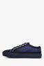 Pre-Loved Chanel™ Navy/Black Satin Low Top Sneakers Size 37.5