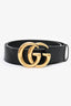 Gucci Black Leather 'GG' Belt Size 85