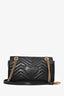 Gucci Black Leather 'Marmont' Small Shoulder Bag