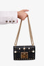 Gucci Black Leather Small Pearly Padlock Chain Bag