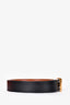Hermès 2012 Black/Brown Leather Reversible 'H' Belt Size 90/32