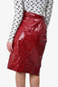 Isabel Marant Red Patent Knee Length Skirt Size 34