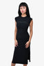 Sandro Black Stitch Detailed Midi Dress Size 34