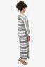 Mara Hoffman Swim Cream/Grey Striped Cover-Up Dress Size XS