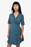 Diane von Furstenberg Blue/Green Silk Patterned Wrap Dress Size 6