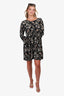 Ba&sh Black/Floral Quarter-Sleeve Mini Dress Size 3