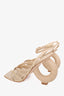 Cult Gaia Beige Raffia Circle Heel Sandals Size 37