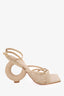 Cult Gaia Beige Raffia Circle Heel Sandals Size 37