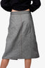 Acne Studios Grey Denim Zip Detailed Midi Skirt Size 38