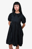Cecilie Bahnsen Black Lace Trim Collar Puff Sleeve Dress Size 6