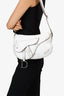 Christian Dior 2002 White Grained Calfskin Baudrier Saddle Messenger Bag